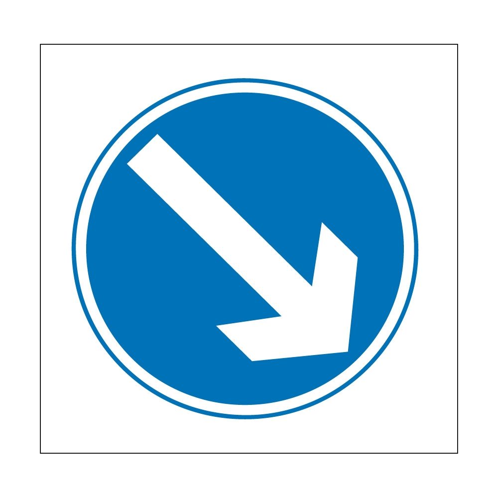 Keep Right Sign - 750mm x 750mm - Zintec Sign