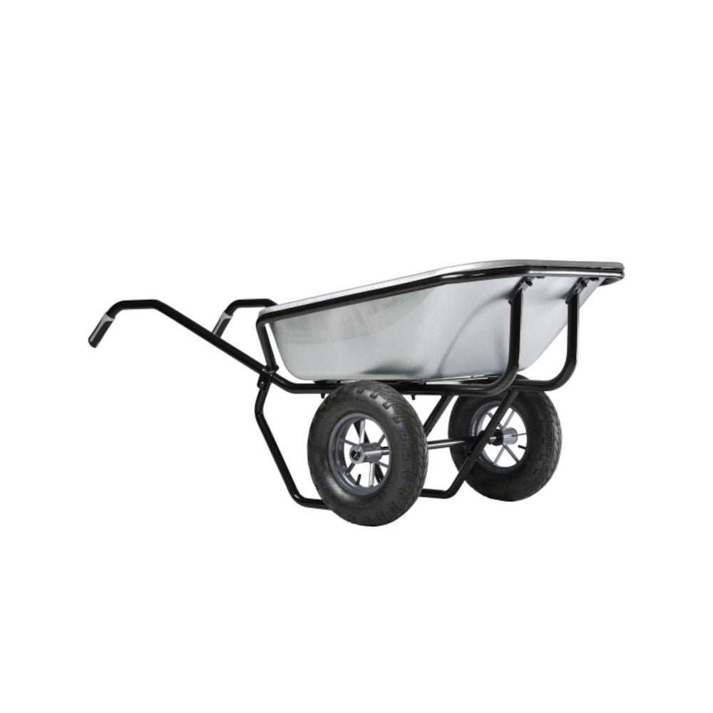 Colt Galvanised Twin Wheelbarrow - 150 Litre - Pneumatic Tyre