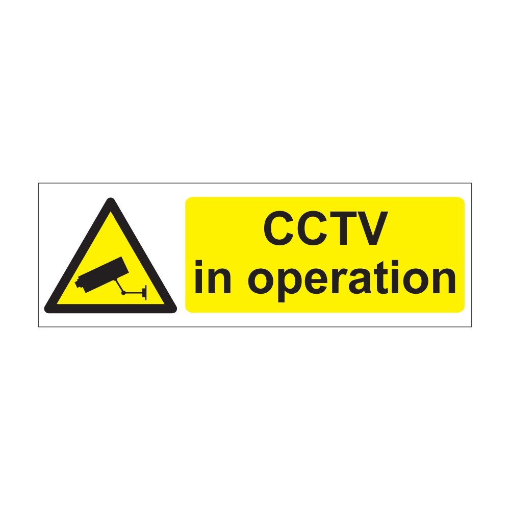 CCTV In Operation Sign - 600mm x 200mm - 1mm Rigid Plastic