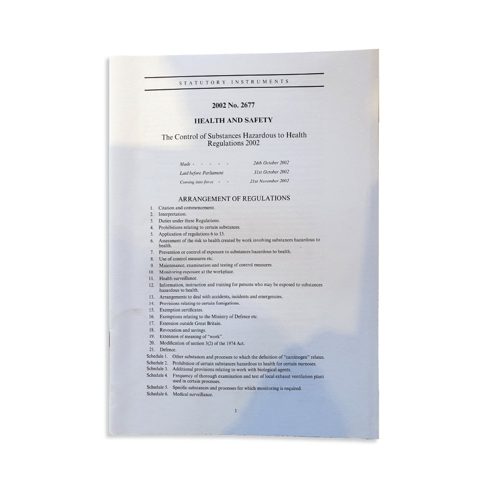 SI 2002 / 2677 The Control of SubstancesHazardous to Health Regulations 2002 Leaflet