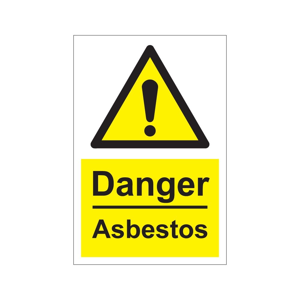 Danger Asbestos Sign - 200mm x 300mm - 1mm Rigid Plastic