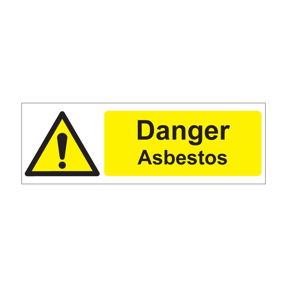 Danger Asbestos Sign - 600mm x 200mm - 1mm Rigid Plastic