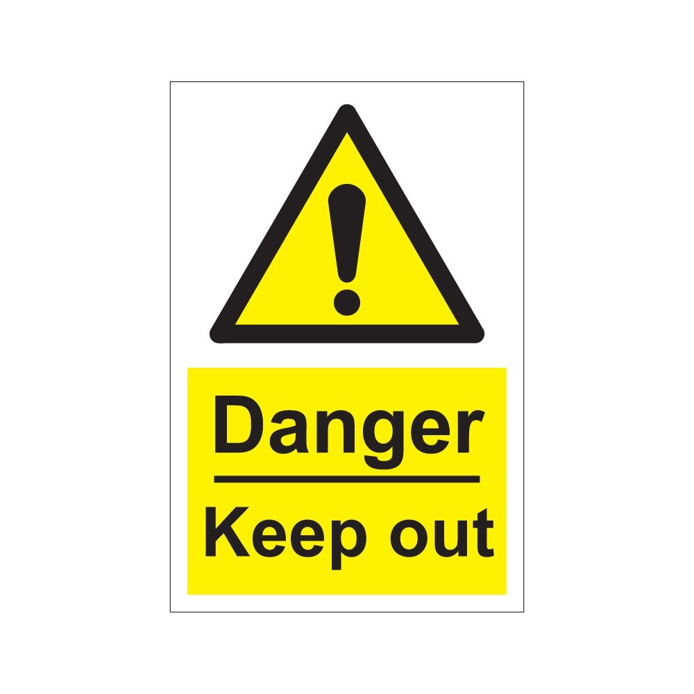 Danger Keep Out Sign - 200mm x 300mm - 1mm Rigid Plastic