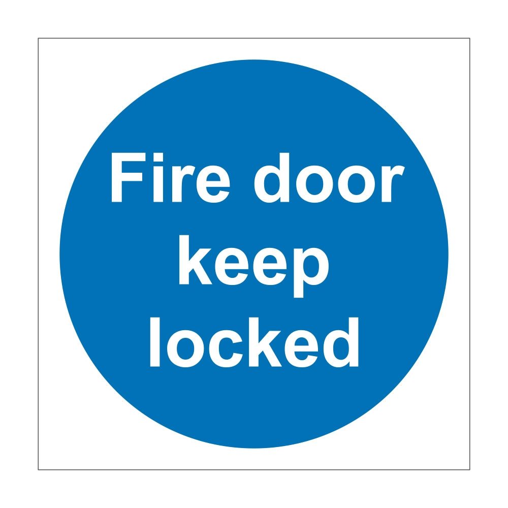 Fire Door Keep Locked Sign - 100mm x 100mm