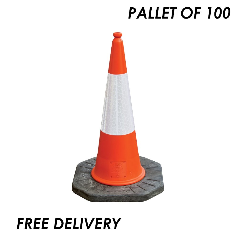 JSP Dominator Road Cone - 2 Part - 1m - Pallet of 100