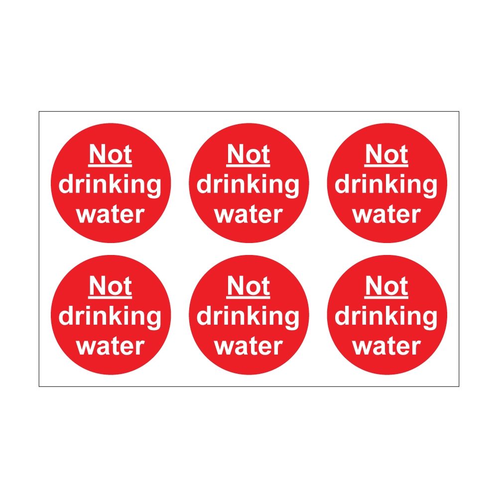 Not Drinking Water - 100mm Dia Self Adhesive Vinyl Sticker - Pack of 30