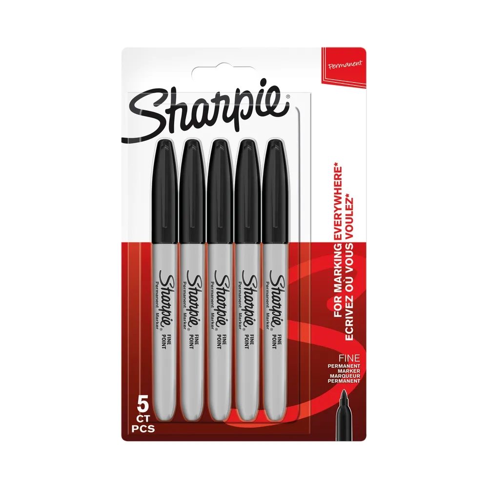 Sharpie Permanent Marker - Black - Pack of 5