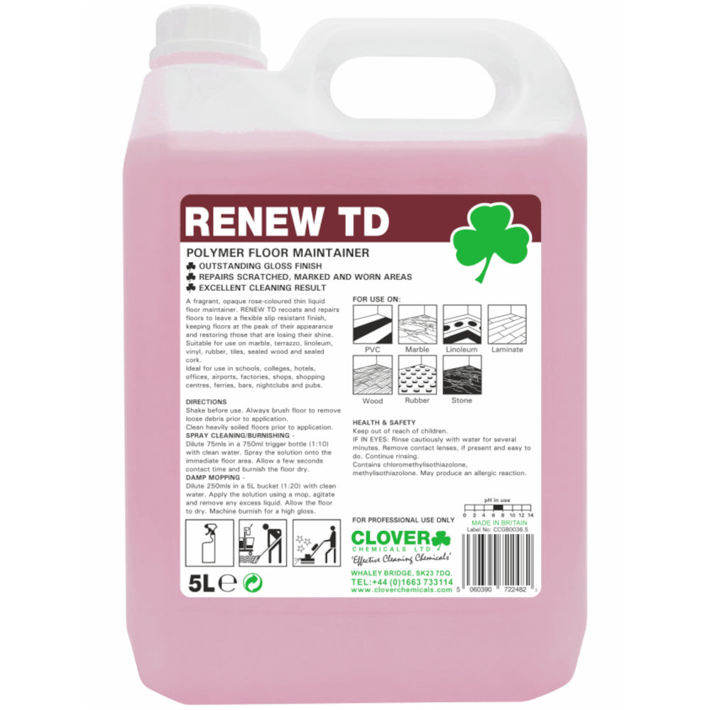 Clover Renew TD Polymer Floor Maintainer - 5 Litre