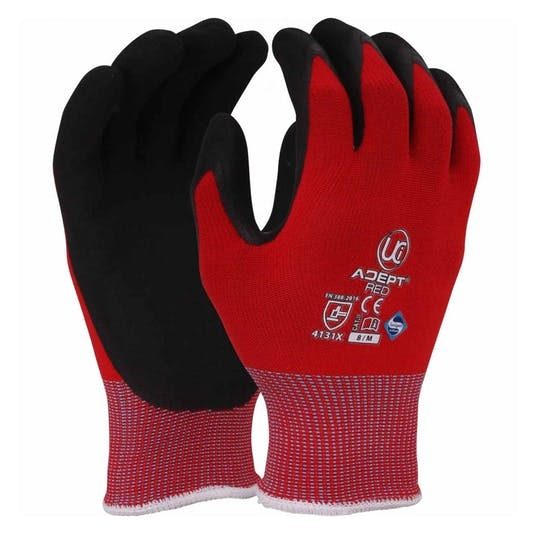 Adept - Red - Nitrile Foam Cut Level 1 Glove